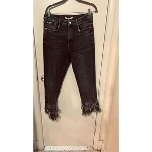 ZARA JEANS FRINGED ANKLES WOMENS SIZE 10